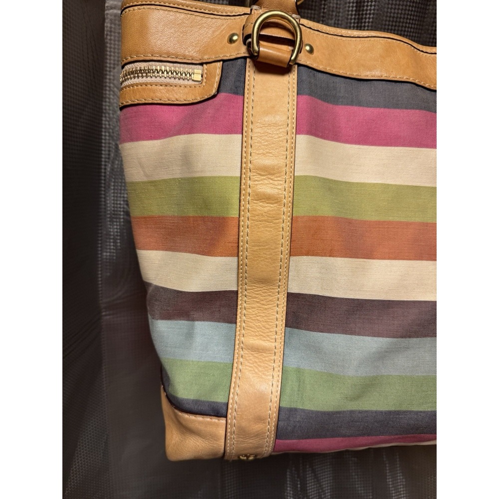 Vintage Y2K COACH Iconic Y2K Legacy Oxford Stripe Slim Pocket Tote 10760 RARE - Picture 11 of 16